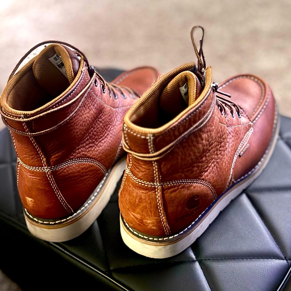 Carhartt Men's 6 Inch Waterproof Wedge Soft Toe Work Boot in Tan